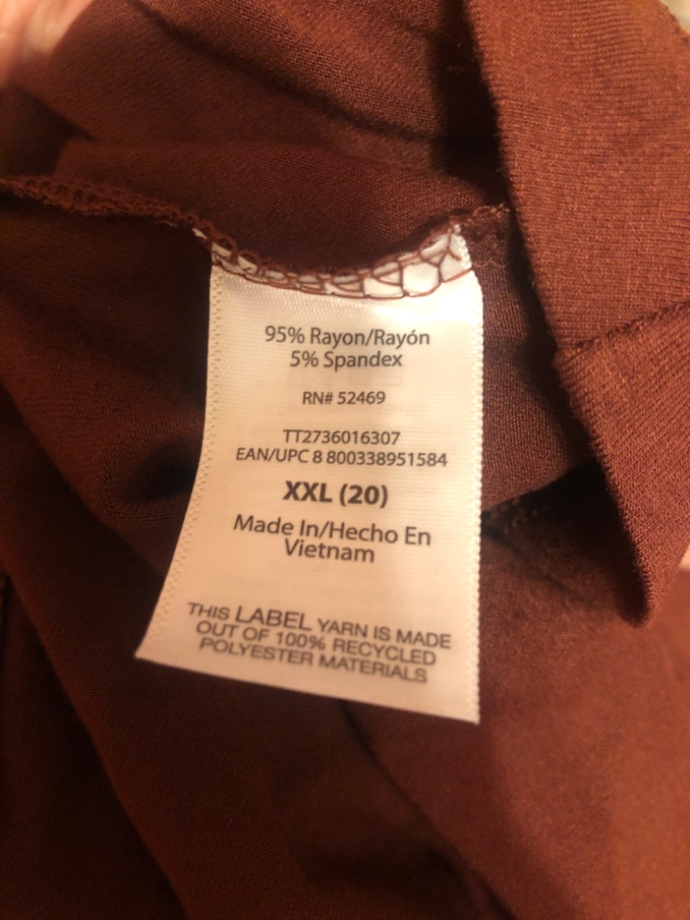 Time and Tru Women’s Brown Trunk Fit N Flare Swing Sleeveless Knit Dress XX… - Picture 9 of 9